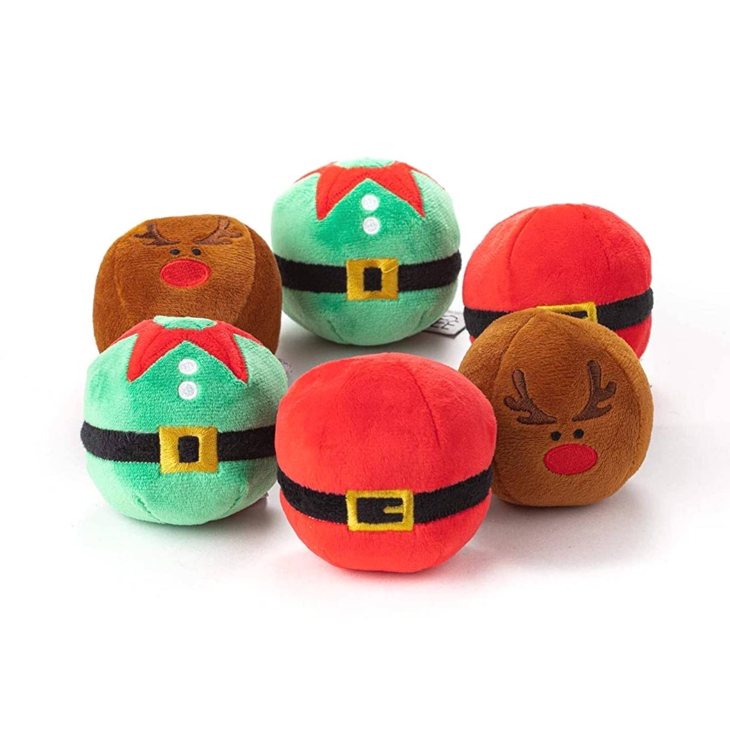 Midlee Christmas Plush Dog Balls
