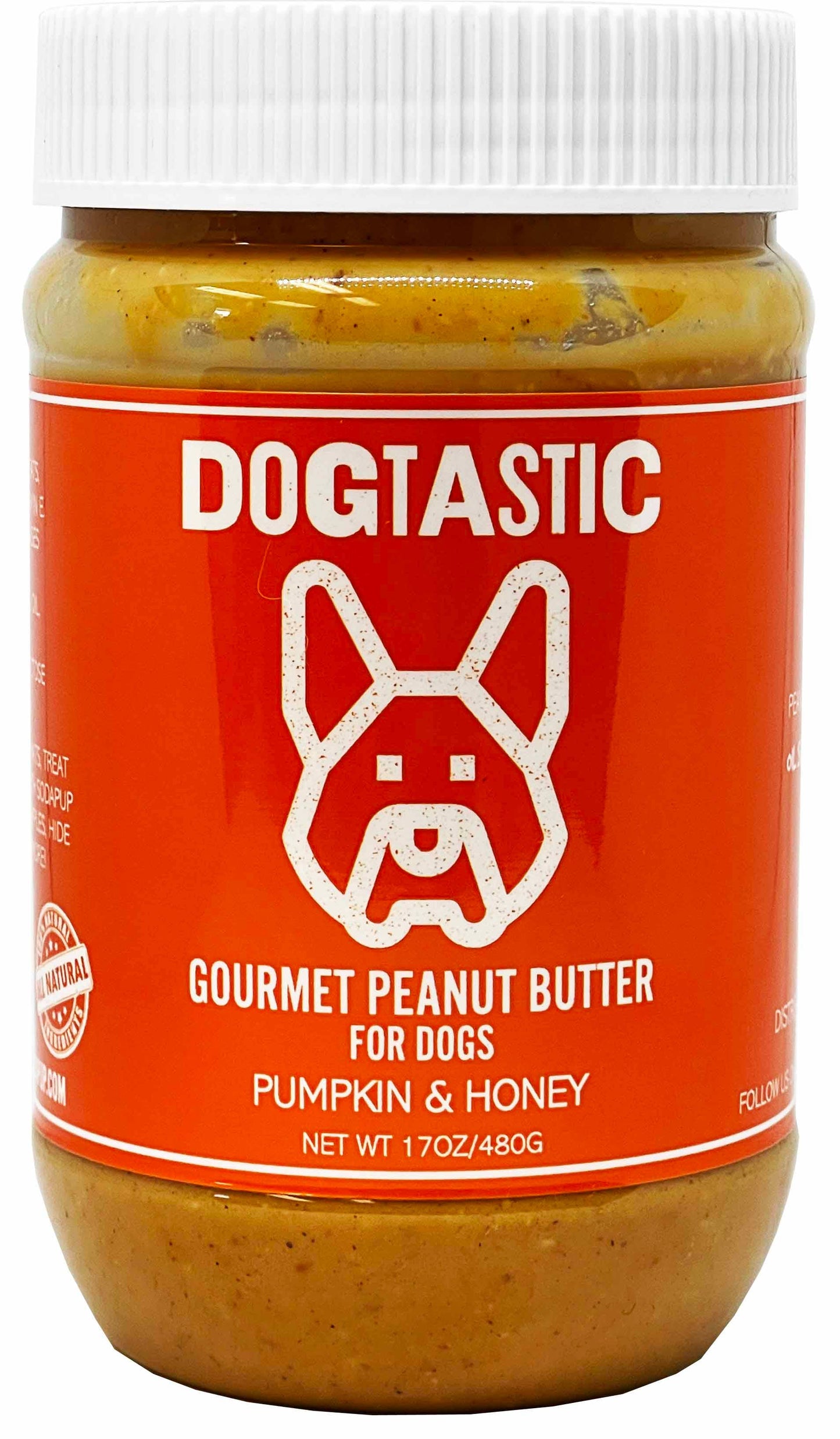 Dogtastic Gourmet Peanut Butter for Dogs - Pumpkin & Honey Flavor: Peanut Butter - Pumpkin & Honey