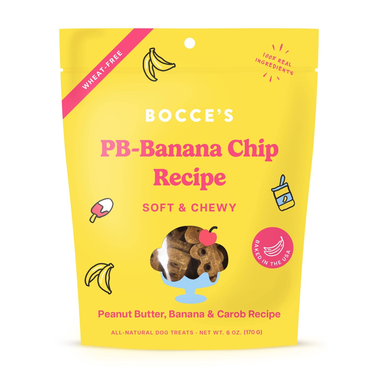 Bocce's Bakery PB-Banana Chip Soft & Chewy Dog Treats 6oz