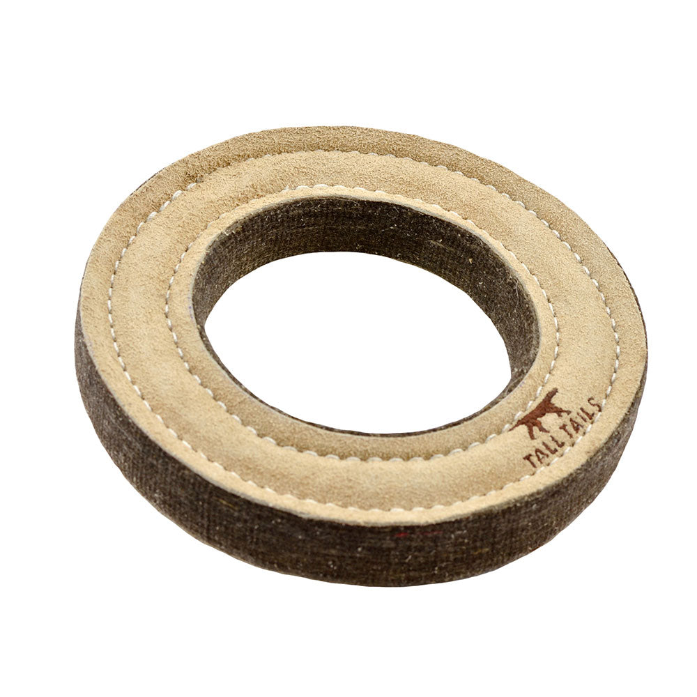 Natural Leather Ring Toy, 7"