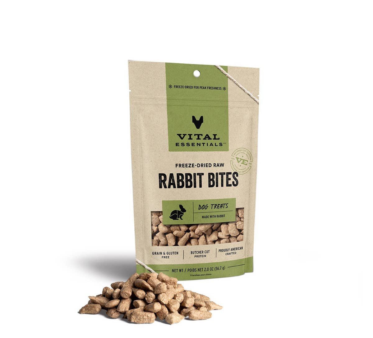 Vital Essentials Rabbit Bites FD Dog Treats 2 oz