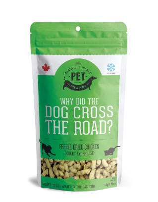 Why Did The Dog Cross The Road? (Freeze Dried Chicken,dog)