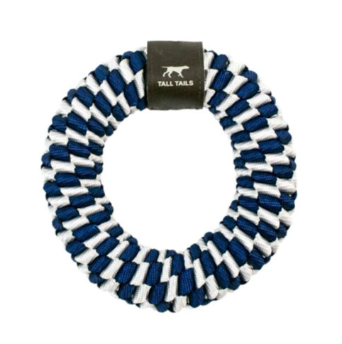 Tall Tails Navy Braided Ring Toy