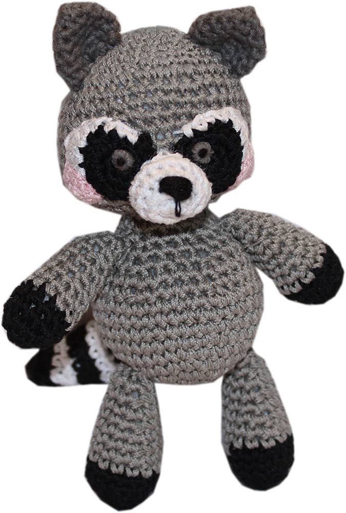 Knit Knacks Rowdy The  Raccoon Organic Cotton Small Dog Toy