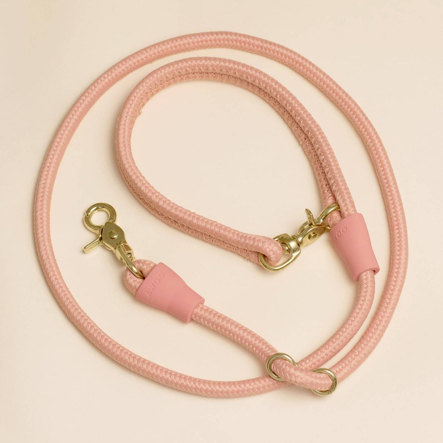 City Leash I Adjustable, 5-in-1 Multiway, Rope Dog Leash - Peach