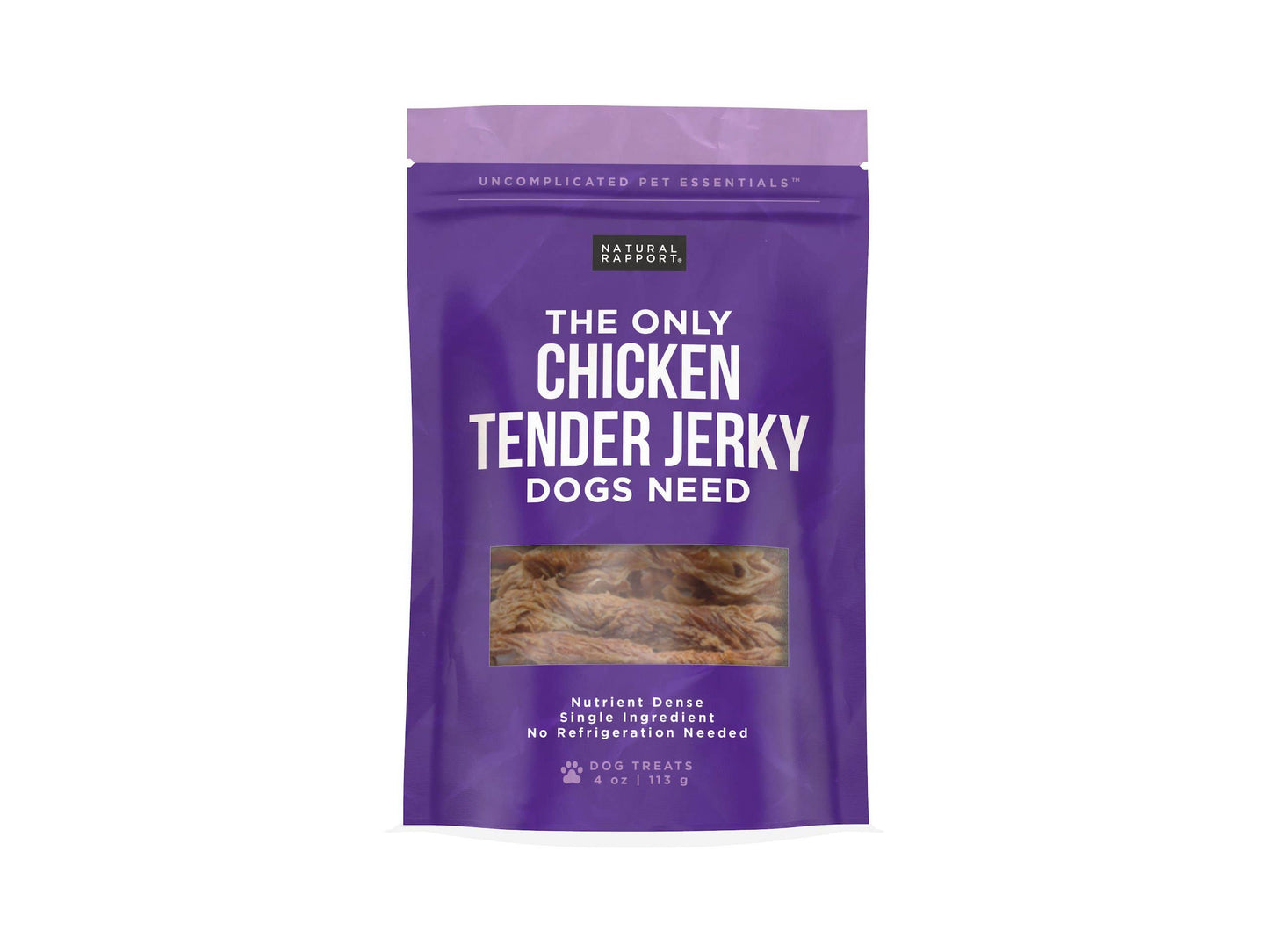 The Only Chicken Tender Jerky Dogs Need: 4 oz bag