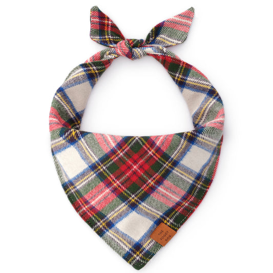 Regent Plaid Flannel Holiday Dog Bandana: Large