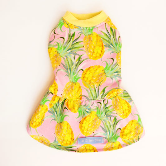 Pineapple Sleeveless Dress - Pink